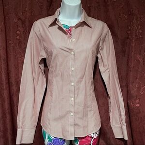 Brooks Brother Red Stripe Button Up Non-Iron Shirt
